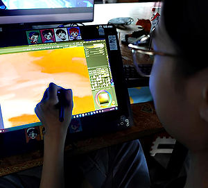 Animator drawing a character illustration